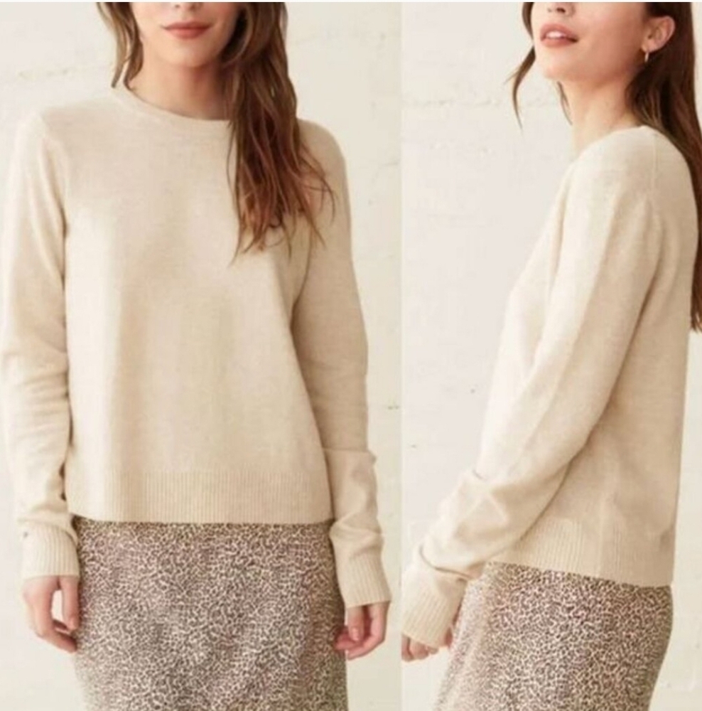 Jenni Kayne Cream Crewneck Sweater